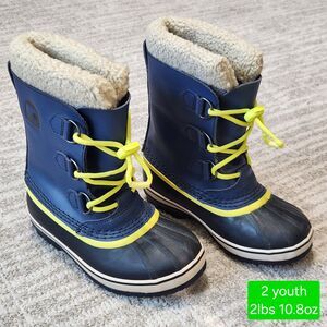 Sorel Caribou youth waterproof boots blue size 2 youth